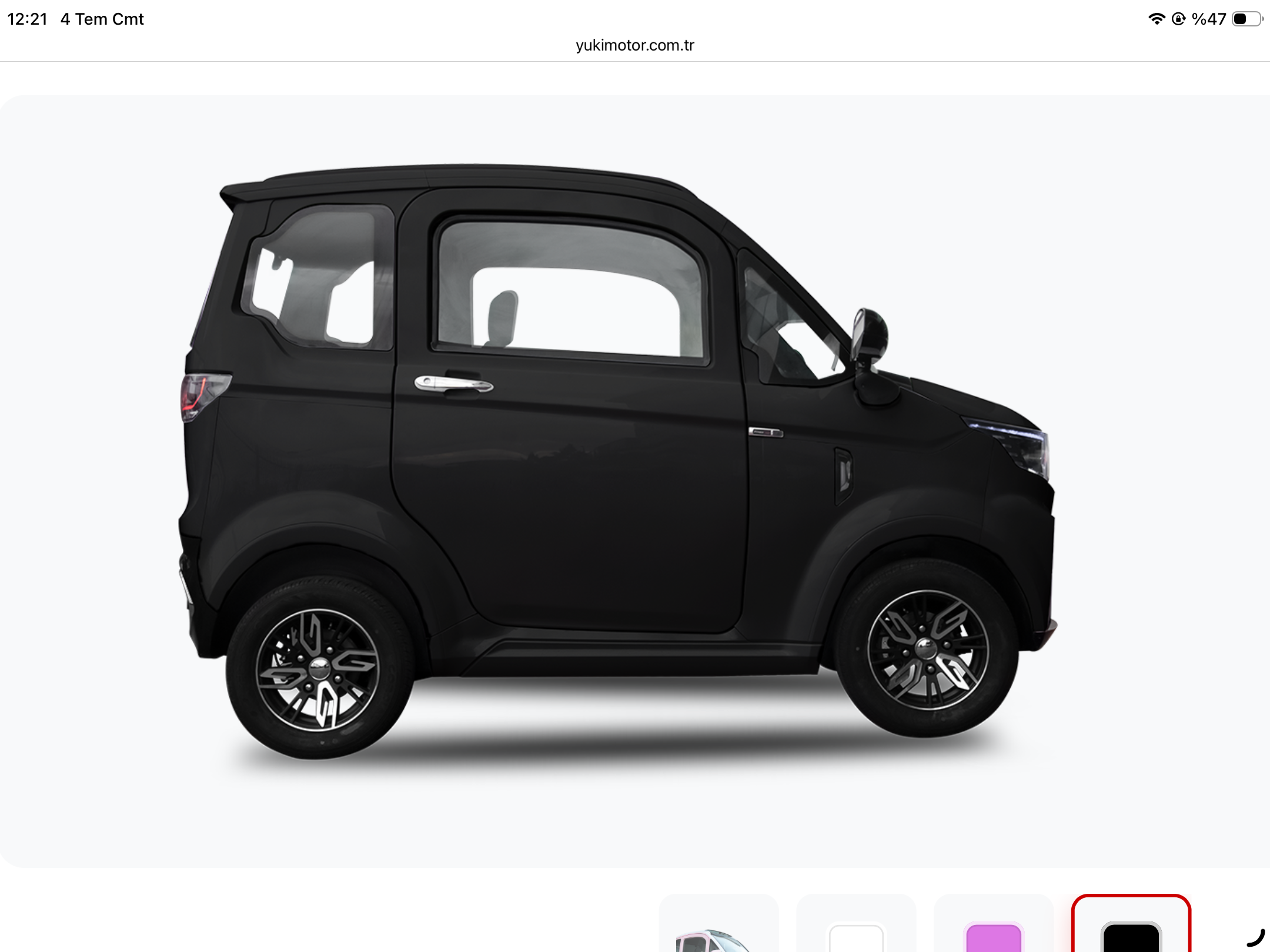 black electric vehicle featuring